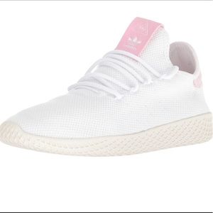 Adidas Pharrell Williams Tennis HU Sneakers Shoes Raw Pink White Mesh US 7 UK5.5